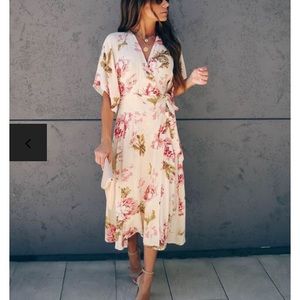 Vici Strawberry Fields Kimono wrap dress